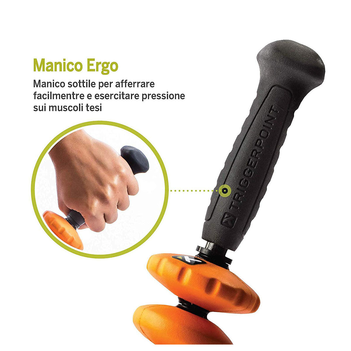 TRIGGER POINT The Grid Stk Contour - Portable Hand Massager Made Of Foam With Extra Density - Orange