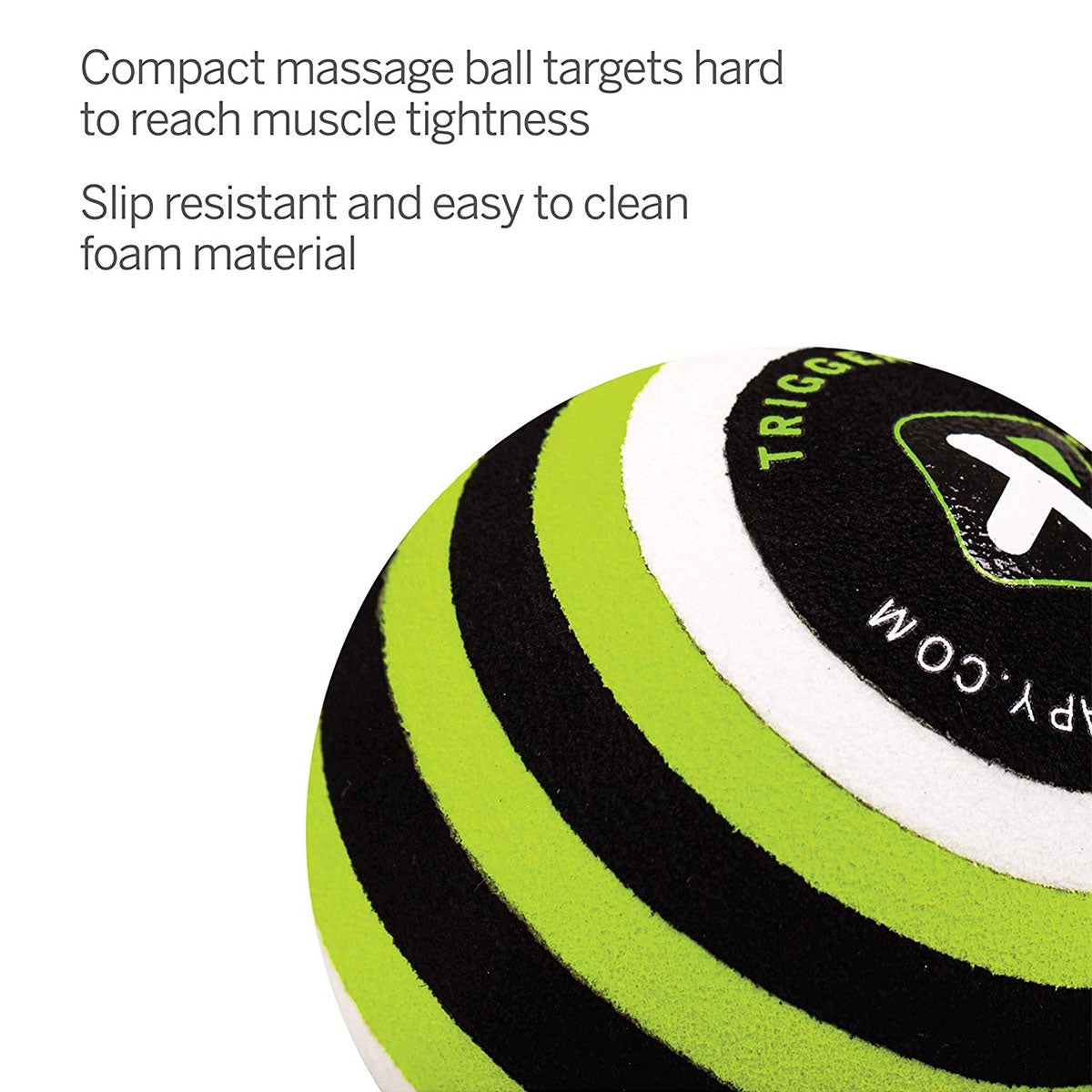 TRIGGER POINT Mb1 - 2.5 Inch Unisex Deep Tissue Massage Ball - Green/Black/White