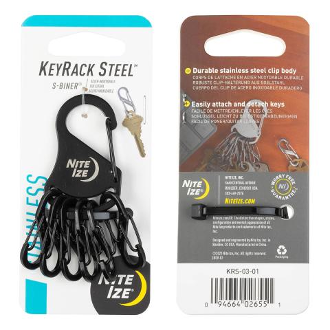 Niteize KeyRack Steel S-Biner - Black