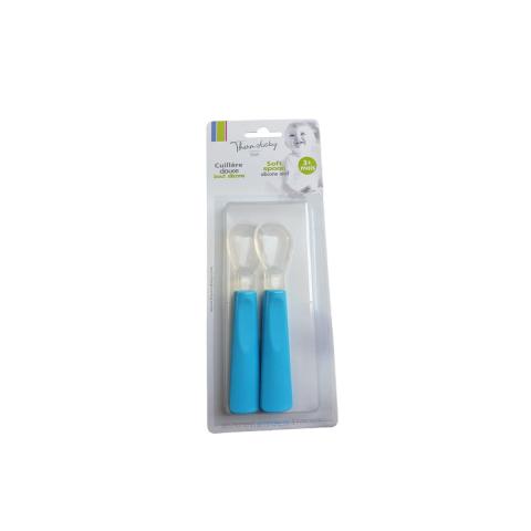 Thermobaby Ultra Flexible Silicone Spoon 2Pcs Blue