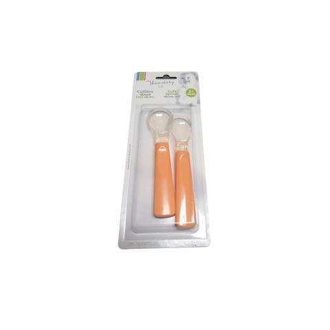 Thermobaby Ultra Flexible Silicone Spoon 2Pcs orange