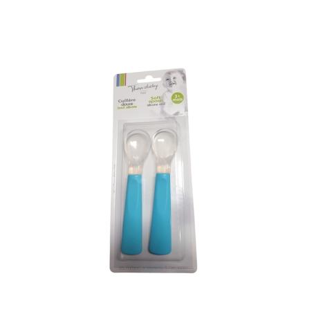 Thermobaby Ultra Flexible Silicone Spoon 2Pcs Sky blue