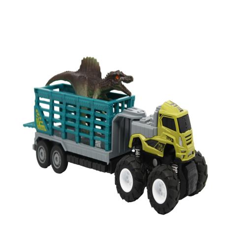 D-Power Safari Trailer Truck with Dinosaur | 4WD Truck for Kids with Animal |Toy for Boys and Girls, 1:43 Scale