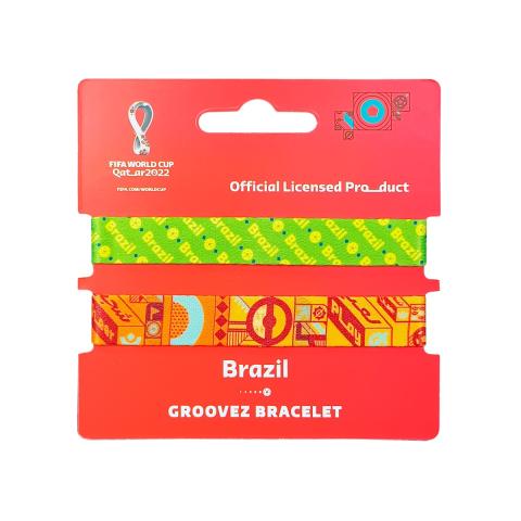 Fifa Fabric Fashionable Qatar 2022 World Cup Country Team Nylon Wrist band - BRAZIL
