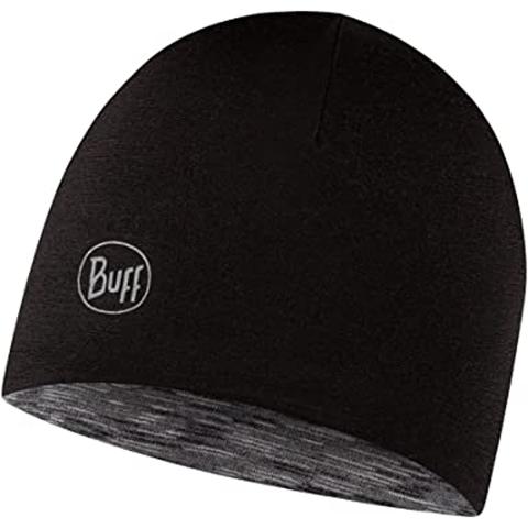 Buff Reversible Merino Lightweight Beanie BLACK-GRAPHITE MULTISTRIPES Unisex One size