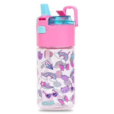 Eazy Kids Eazy Kids - Gen Z Tritan Water Bottle W/ Snack Box 450ml - Pink