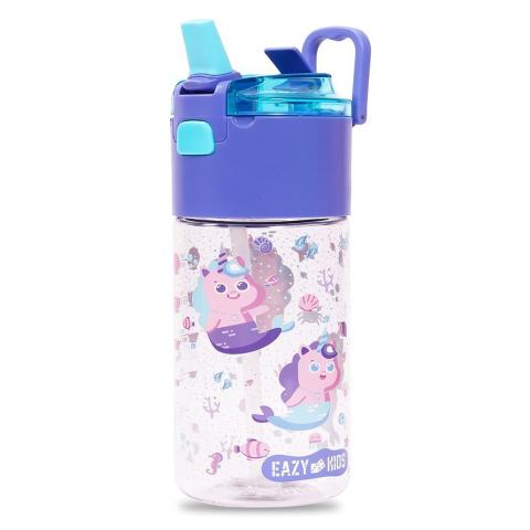 Eazy Kids Eazy Kids - Mermaid Tritan Water Bottle W/ Snack Box 450ml - Purple