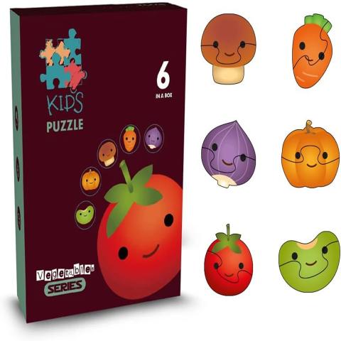 Little Story Little Story 6 in 1 Matching Puzzle Educational Fun Game Vegetables