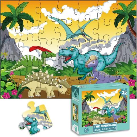 Little Story Little Story Jumbo Floor Jigsaw Puzzle Educational Fun Game Dinosaurs World 35 pcs