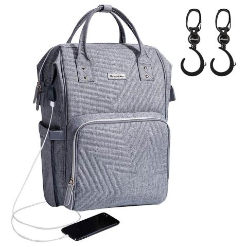 Sunveno Sunveno - Diaper Bag w/ Stroller Hooks - Nova Grey