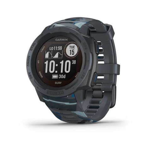 Garmin Instinct Solar Surf, Solar-powered Rugged Outdoor Smartwatch with Tide Data and Dedicated Surfing Activity, Pipeline