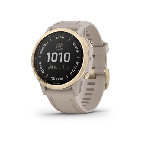 Garmin Fenix 6S Pro Solar Edition Light Gold Sand Rubber Strap GPS watch