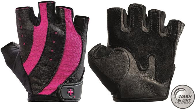 Harbinger Gym Exercise Glove Pro Wash &amp; Dry - Black/Pink - 361491