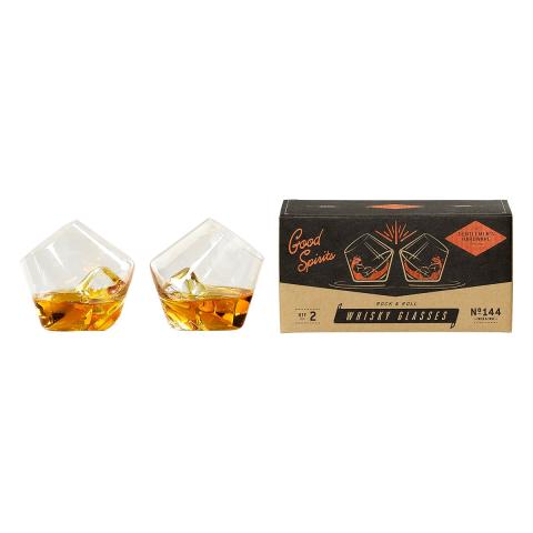 Gentlmens Hardware Rocking Whisky Glasses x2