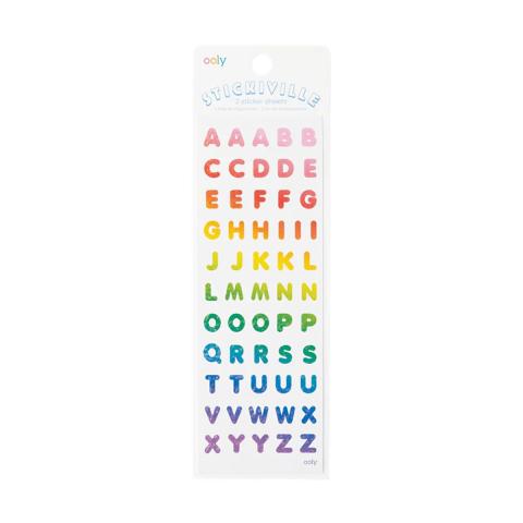 OOLY Stickiville Stickers - Skinny - Rainbow Letters