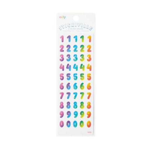 OOLY Stickiville Stickers - Skinny - Rainbow Numbers