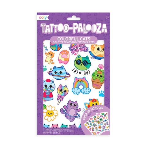 OOLY Tattoo Palooza Temporary Tattoos - Colorful Cats