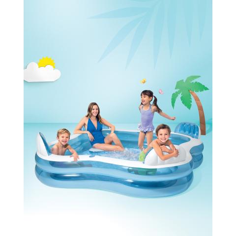 Intex Swim Center Square Inflatable Family Lounge Pool
