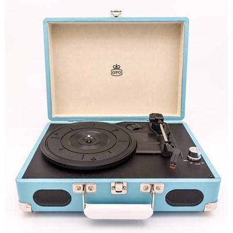 GPO Retro GPO Soho Vinyl Record Player + Built-in Speaker Blue