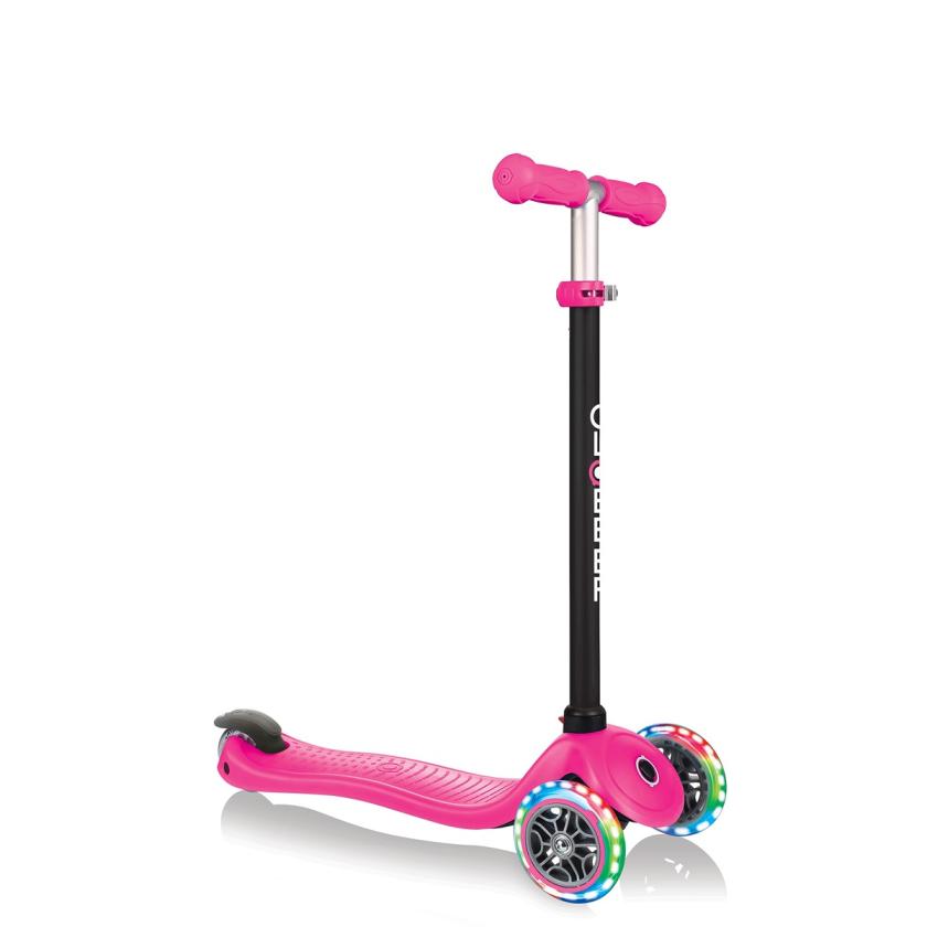Globber GO&bull;UP SPORTY LIGHTS SCOOTER - DEEP PINK