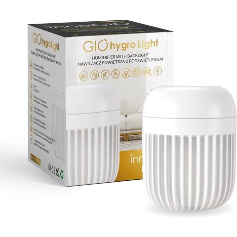 InnoGio Hygro, Ultrasonic Air Humidifier with Night Light, 8H Battery Life, White