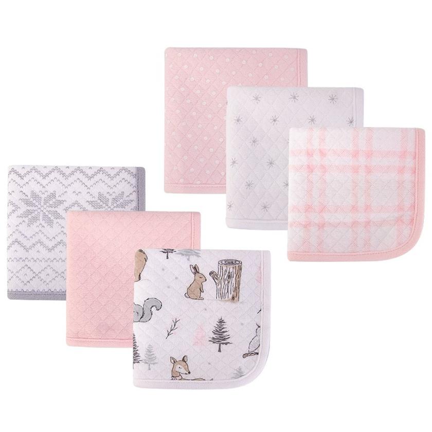Hudson Baby 6PC QUILTED WASHCLOTHS