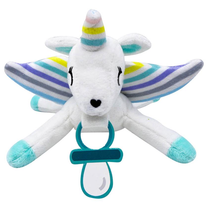 Baby Works Pacifier Holder Plush Toy Rainbow - Unicorn