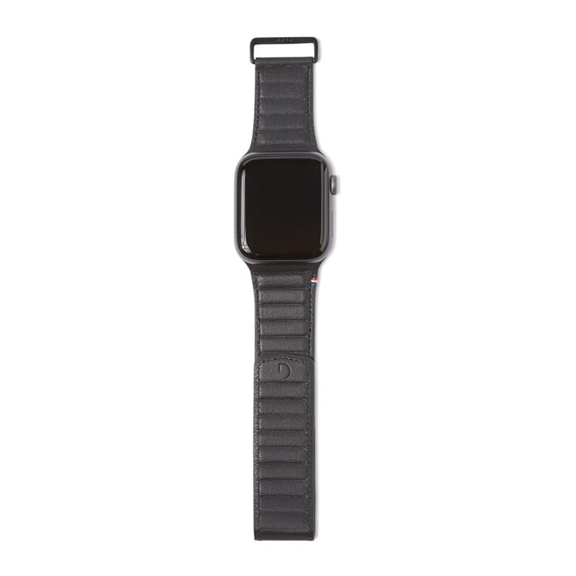 Decoded 38-41mm Leather Magnetic Traction Strap for Apple Watch Series 5, 4, 3, 2, and 1 - Black