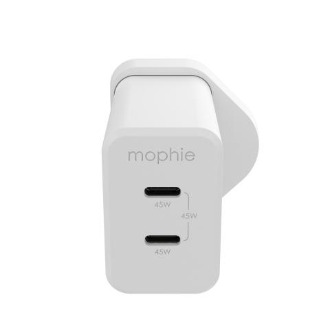 Mophie mophie-Accessories-Wall Adapter-USB-C-PD-DUAL-45W-GAN-White-UK(2xUSBC)