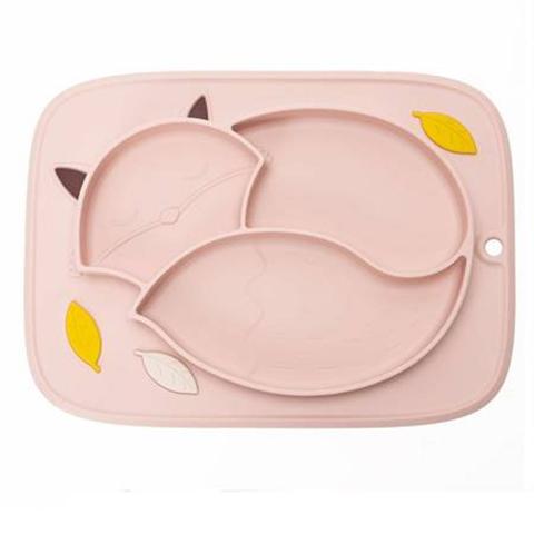 InnoGio GIO Fox Toddler Plate for Baby, Dishwasher Safe, Pink