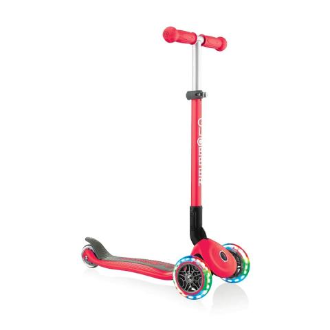 Globber PRIMO FOLDABLE LIGHTS SCOOTER - RED