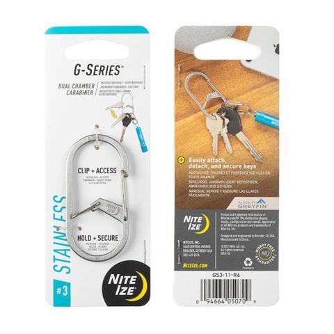 Niteize G-Series Dual Chamber Carabiner #3 - Stainless Steel