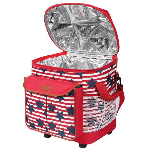 California Innovations Insulated Rolling Tote - Red/Blue