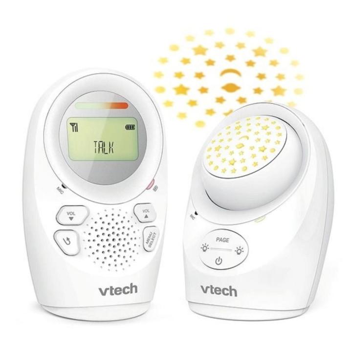 Vtech Monitors Digital Audio Monitor with Night Light and Projector | Soothing Night Light, Baby Sleep Aid, Calming Lullabies | Temperature Indicator, 2 Way Talk Feature | White