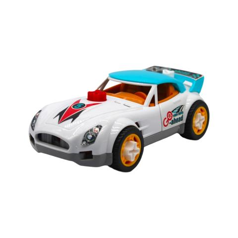 D-Power DIY Smart Wheels Race Car for Kids | Car Building Toy Kit | With Tools, Guideposts | Scale 1:32