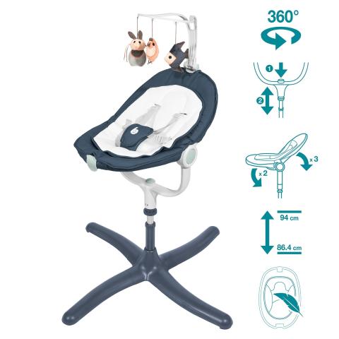 BabyMoov Swoon Air - 360&deg; high baby bouncer chair, adjustable height 5 position