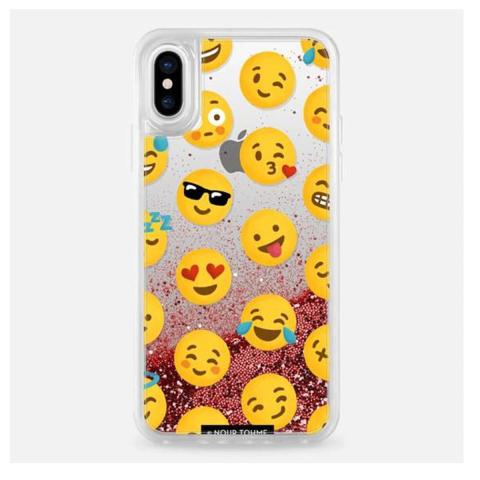 Casetify iPhone XS/X Rose Gold Love Emoji Glitter Case