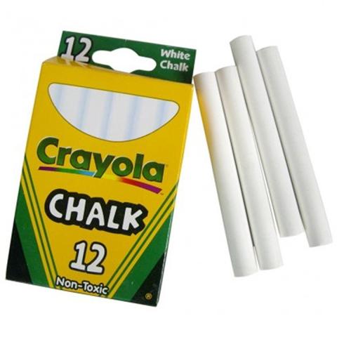Crayola 12 ANTI DUST CHALKS-WHITE