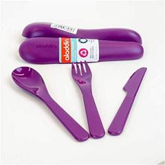 Aladdin Recycled &amp; Recyclable Cutlery Set - Assorted - Green, Blue, Purple, Red