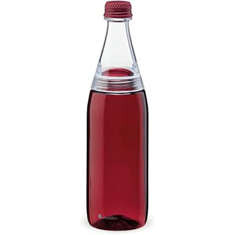 Aladdin Fresco Twist &amp; Go Water Bottle 0.7L Burgundy Red &ndash; Two-Way Leakproof Lid For Easy Filling And Cleaning - Carbonated Beverage Friendly - Bpa-Free - Smooth Drinking Spout - Dishwasher Safe