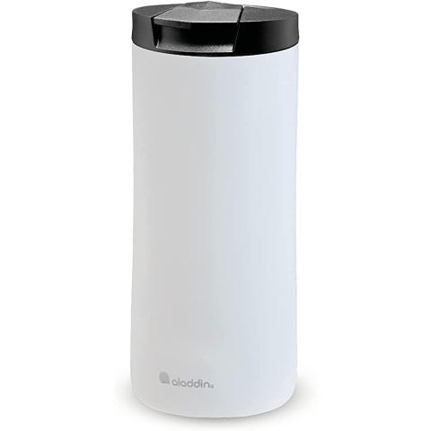 Aladdin Urban Thermavac Stainless Steel Travel Mug 0.35L Satin White &ndash; Leakproof - Double Wall Vacuum Insulated Cup - Keeps Hot for 3 Hours - BPA-Free - Dishwasher Safe