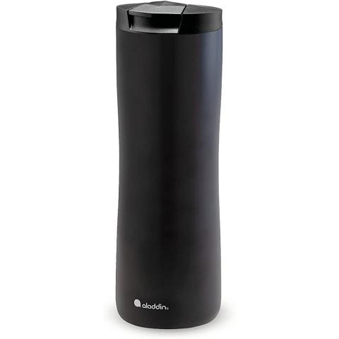 Aladdin Urban Thermavac Stainless Steel Travel Mug 0.47L Satin Black &ndash; Leakproof - Double Wall Vacuum Insulated Cup - Keeps Hot for 3.5 Hours - BPA-Free - Dishwasher Safe