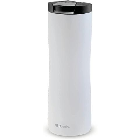Aladdin Urban Thermavac Stainless Steel Travel Mug 0.47L Satin White &ndash; Leakproof - Double Wall Vacuum Insulated Cup - Keeps Hot for 3.5 Hours - BPA-Free - Dishwasher Safe