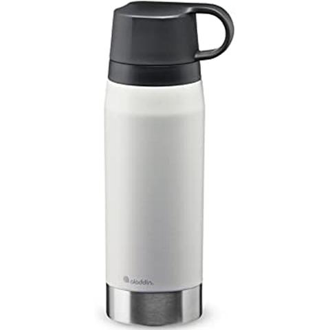 Aladdin CityPark Thermavac Twin Cup Bottle 1.1L Stone Grey &ndash; BPA Free Stainless Steel Bottle with Built in Twin Cup - Keeps Cold or Hot for 25 Hours - Leakproof - Dishwasher Safe