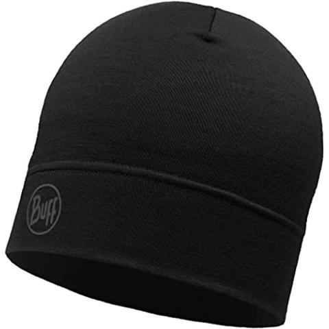 Buff Merino Wool Unisex Headwear, Black (Single Layerblack), Adult/One Size
