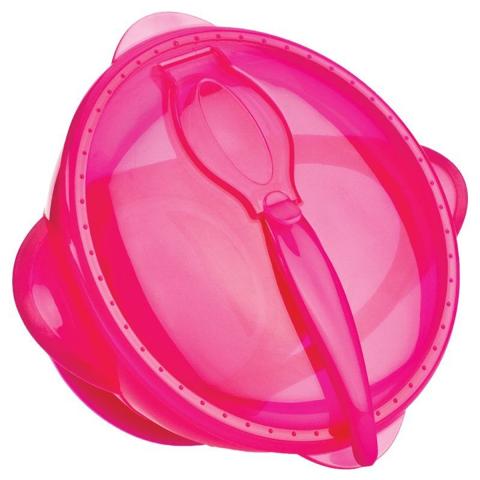 Nuby Nuby - Suction Bowl With Spoon And Lid - Pink