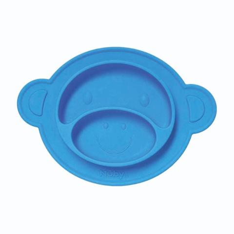 Nuby Nuby - Miracle Suction Plate, Monkey - Blue