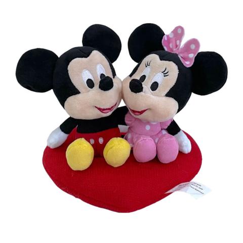 Disney Plush Mickey&amp;Minnie Heart Cushion