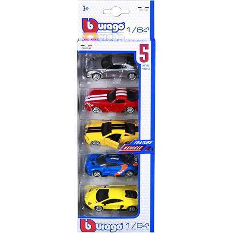 Bburago Die Cast Metal Car Models 5s 1:64 Scale (11802-WYellow)