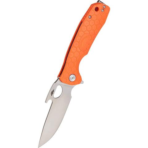 Honey Badger Opener Camping Knife with Left/Right Hand Pocket Clip, Large, Orange